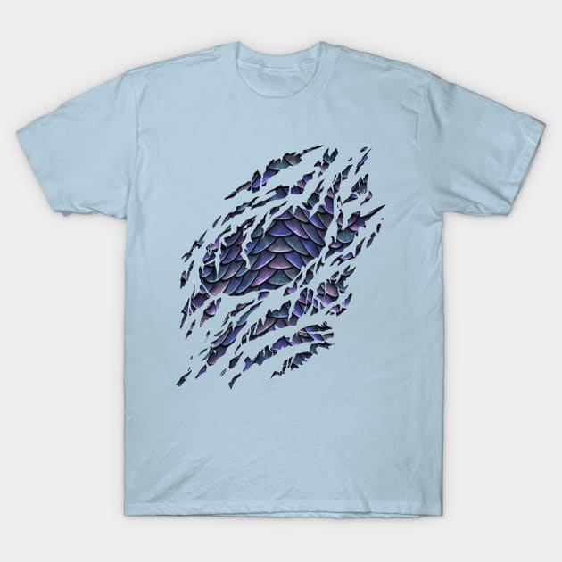 Purple Dragon Scales Ripped T-Shirt by Viergacht